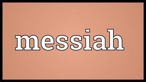 meaning of the word messiah